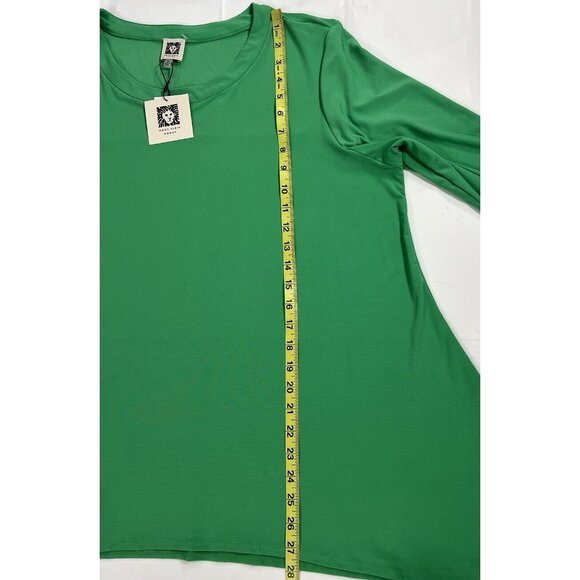 NWT Anne Klein Plus size 2X Top green stretch 3/4 Sleeves - Picture 7 of 9